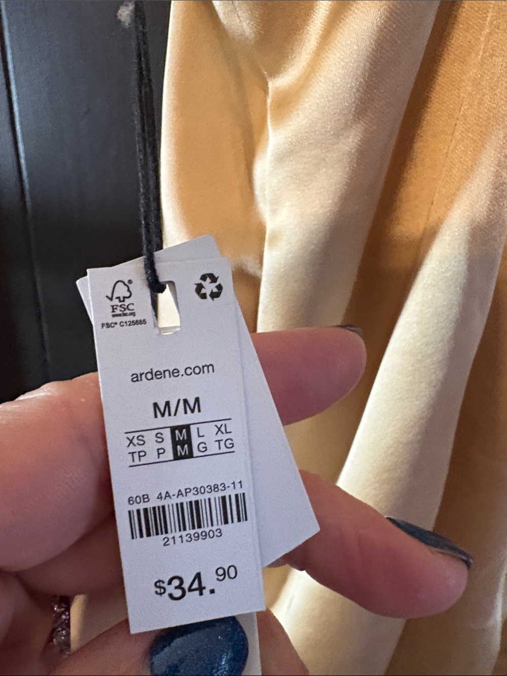 Ardene Champagne Satin Cowl Neck Mini Dress - Picture 6 of 8